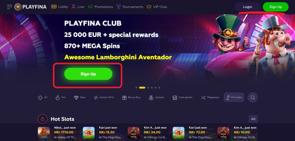 Playfina Online casino uden ROFUS hjemmside