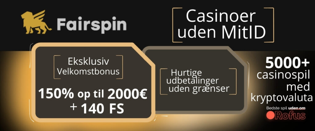 Casinoer uden MitID FairSpin brief