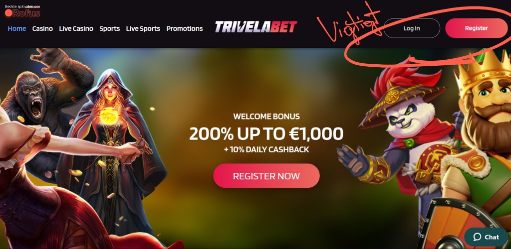 trivelabet casino uden om rofus hjemmside