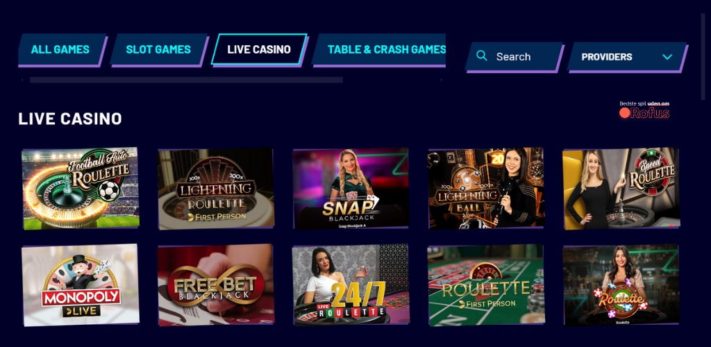 slotshammer live casino uden om rofus