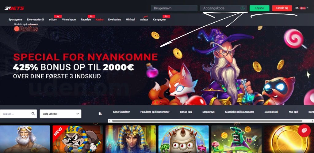 31bets casino uden om rofus startside
