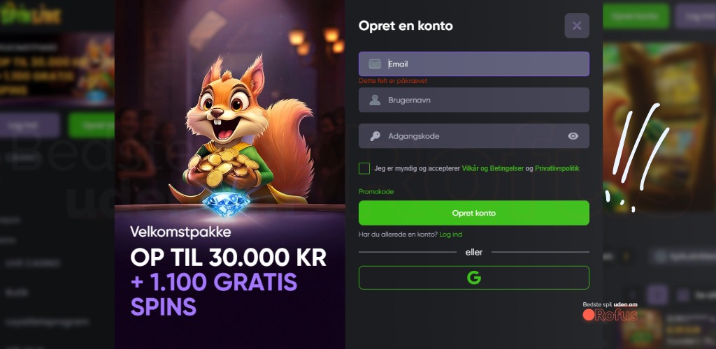 spinline nye casino spillere registrering