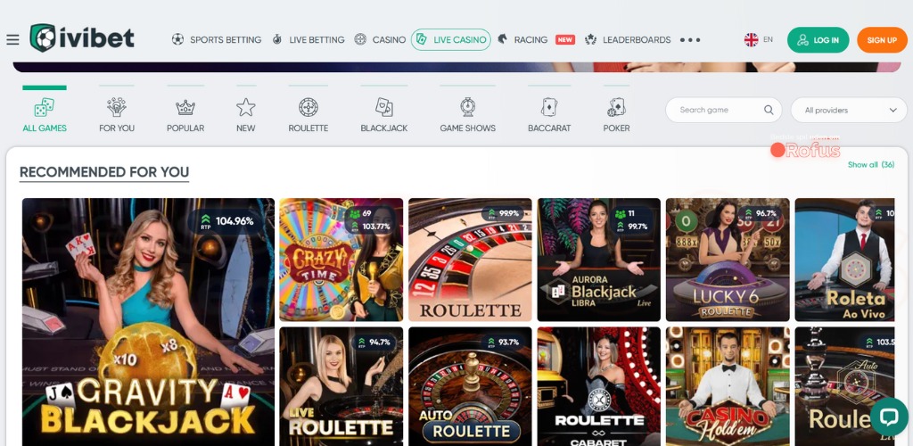 ivibet live casino uden om rofus