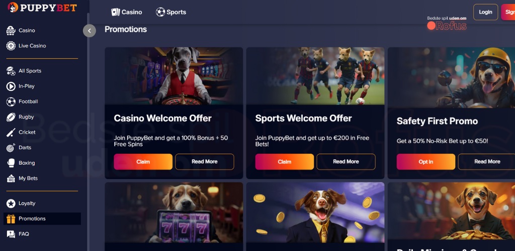 puppybet udenlandske casino bonusser