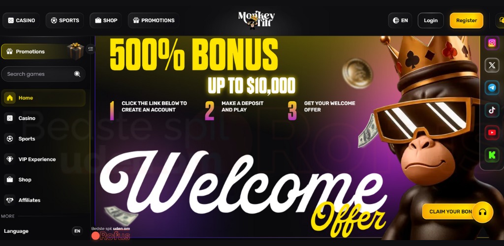 monkey tilt casino uden rofus startside