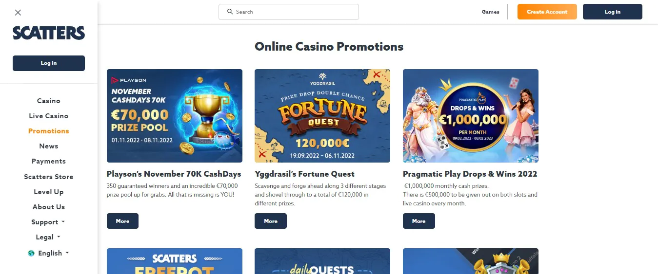 Scatters Casino Kampagner